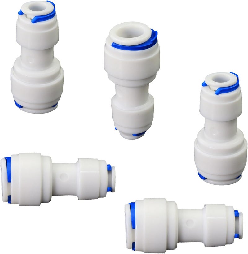 AimatRun Water purifier adapter, 1/4 "FPT x 3/8" pipe quick connector, outer diameter 1/4 to 3/8 inch quick push plastic pipe connector, suitable for reverse osmosis filtration RODI system 5PCS - Image 1